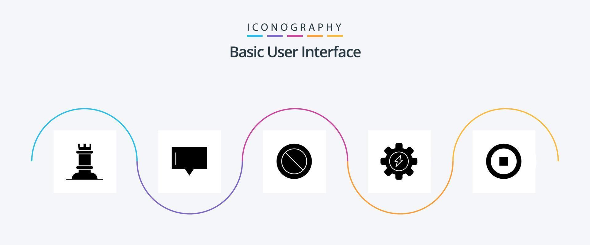 de base glyphe 5 icône pack comprenant . utilisateur. interface. processus vecteur