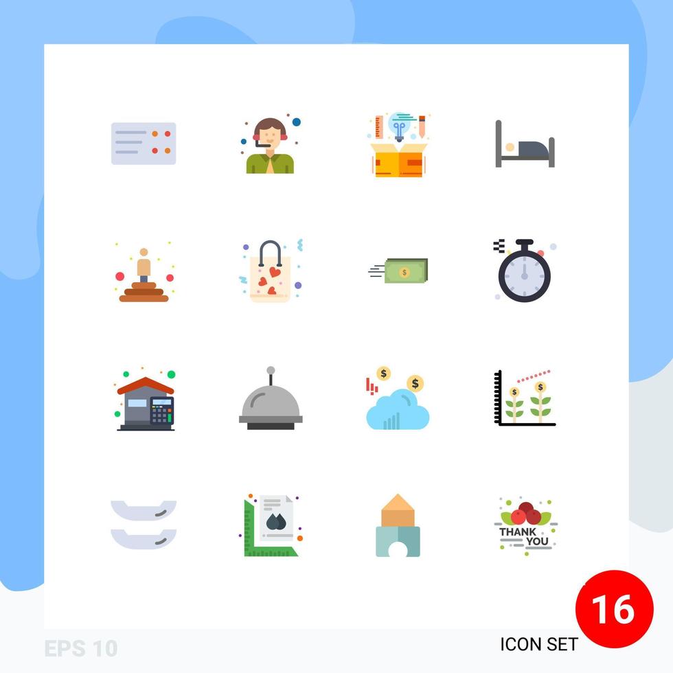16 utilisateur interface plat Couleur pack de moderne panneaux et symboles de gagnant podium conception meilleur lit modifiable pack de Créatif vecteur conception éléments