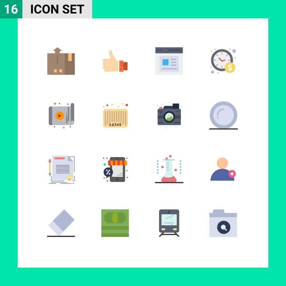 utilisateur interface pack de 16 de base plat couleurs de affaires la gestion main utilisateur contenu modifiable pack de Créatif vecteur conception éléments