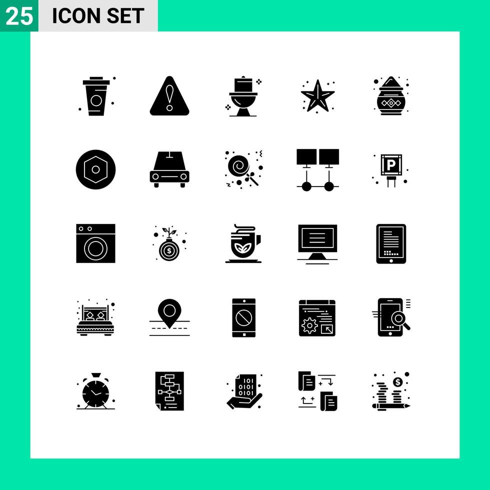 Stock vecteur icône pack de 25 ligne panneaux et symboles pour Couleur étoile salle de bains mer plage modifiable vecteur conception éléments