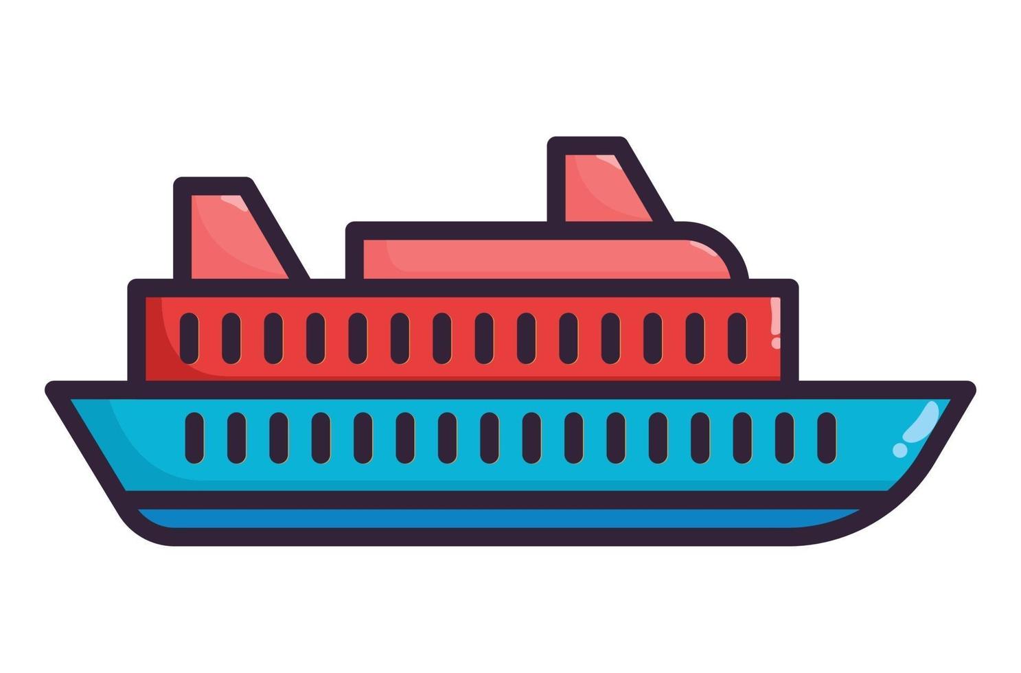 illustration de ferry en couleur vecteur