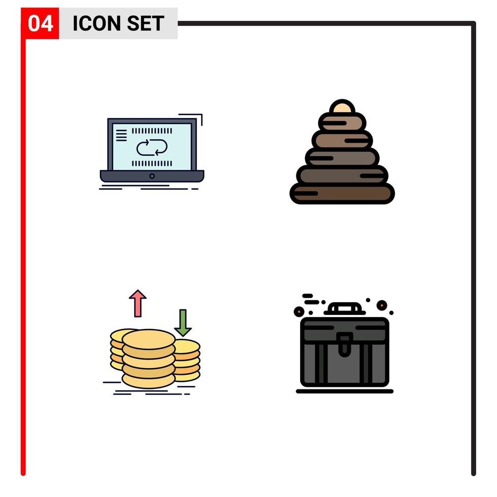 Stock vecteur icône pack de 4 ligne panneaux et symboles pour la communication la finance synchroniser pyramide or modifiable vecteur conception éléments