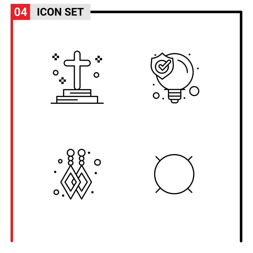 modifiable vecteur ligne pack de 4 Facile ligne remplie plat couleurs de mort Douane des boucles d'oreilles la tombe seo générique argent modifiable vecteur conception éléments