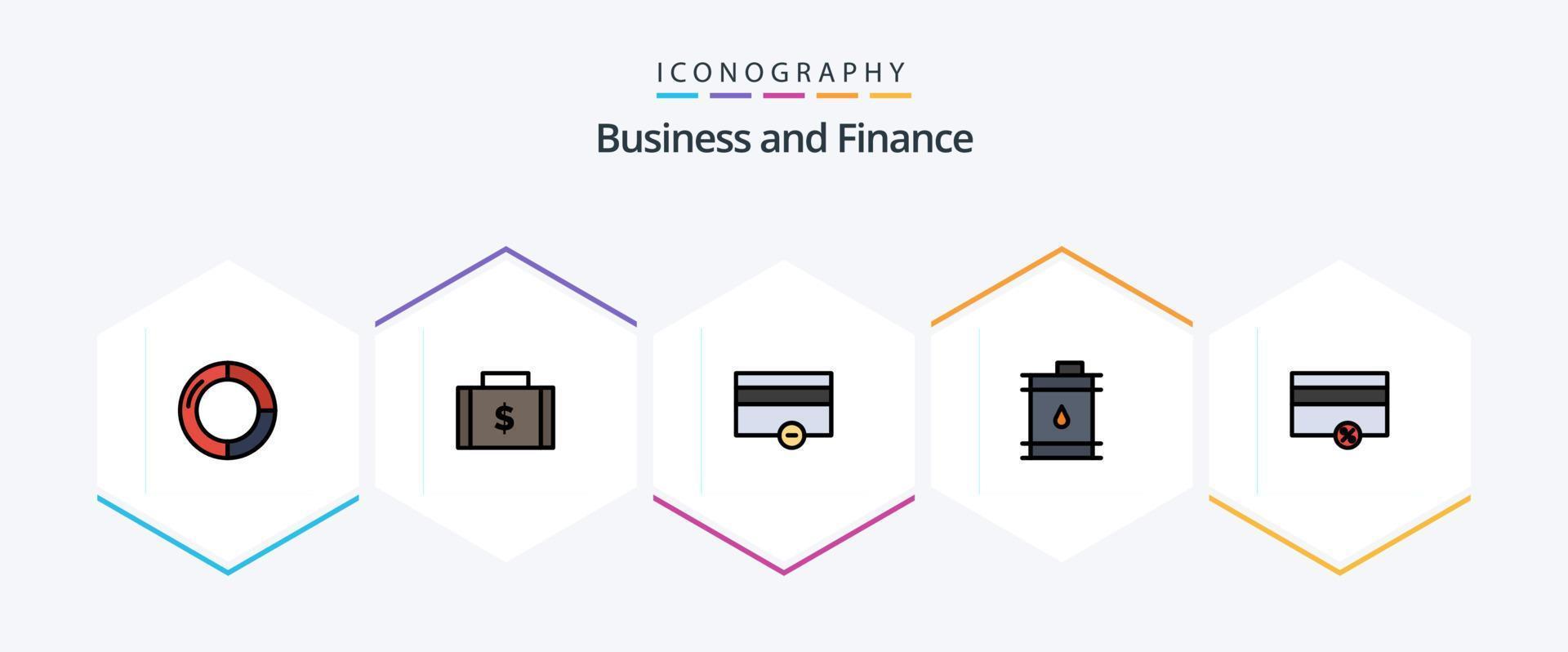 la finance 25 ligne remplie icône pack comprenant finance. finance. Paiements. entreprise. moins vecteur