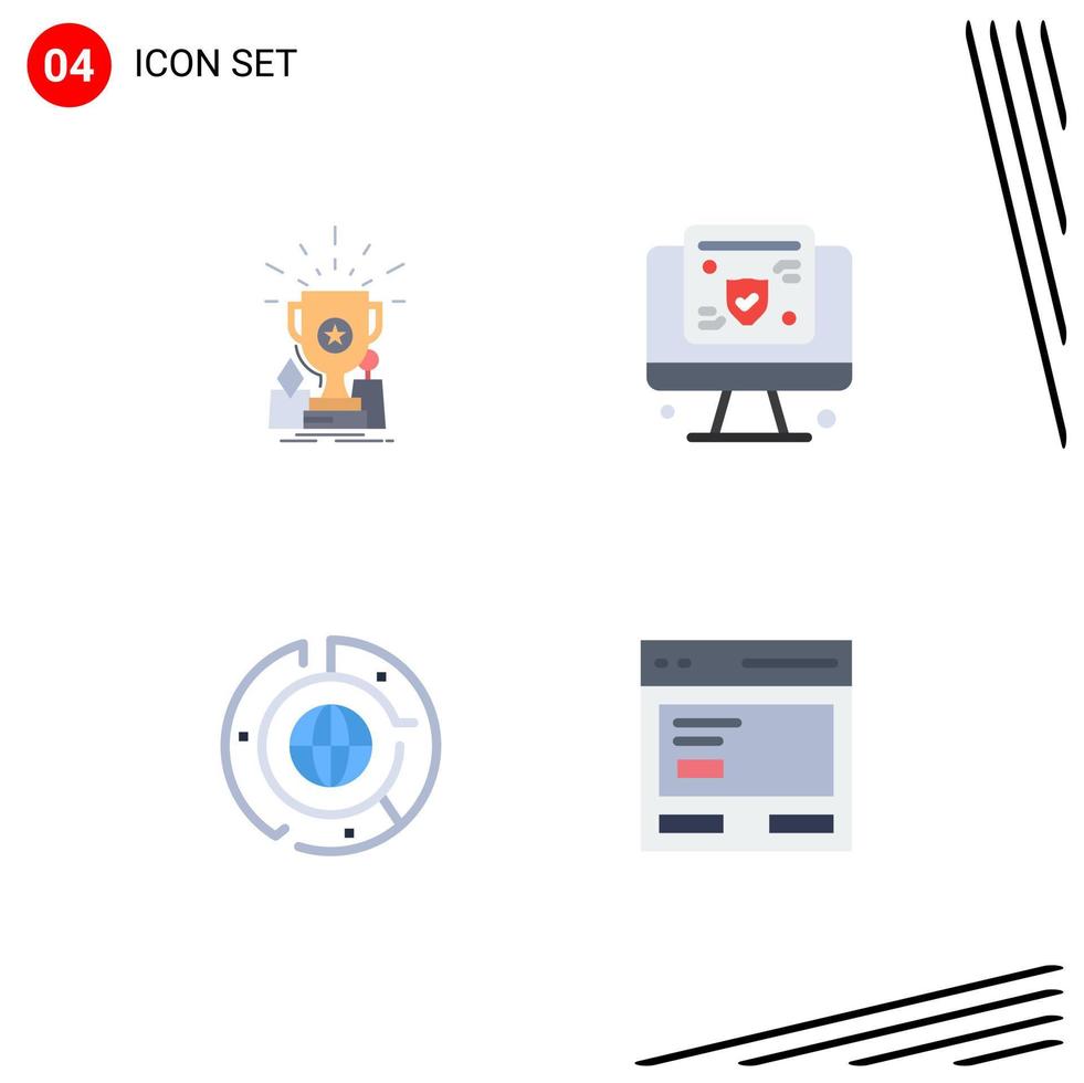 utilisateur interface pack de 4 de base plat Icônes de réussite gros prix en ligne graphique modifiable vecteur conception éléments