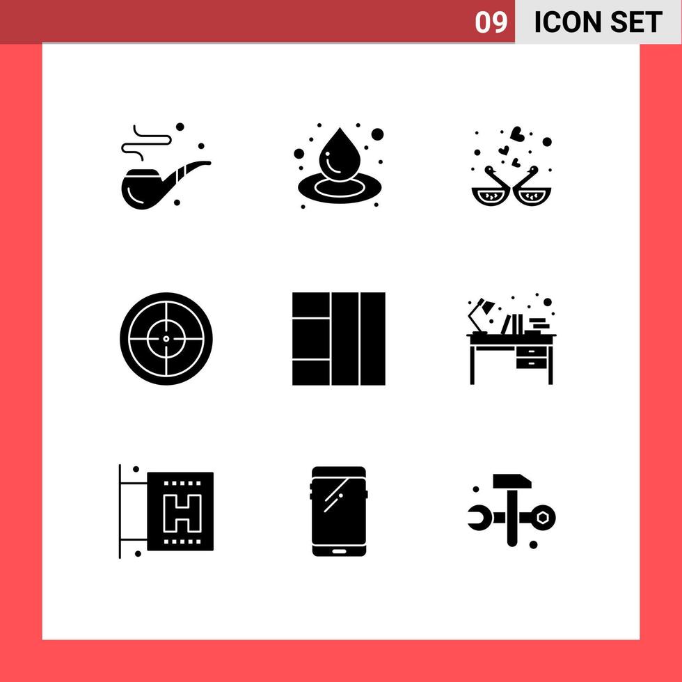 Stock vecteur icône pack de 9 ligne panneaux et symboles pour livres la grille oiseau militaire armée modifiable vecteur conception éléments