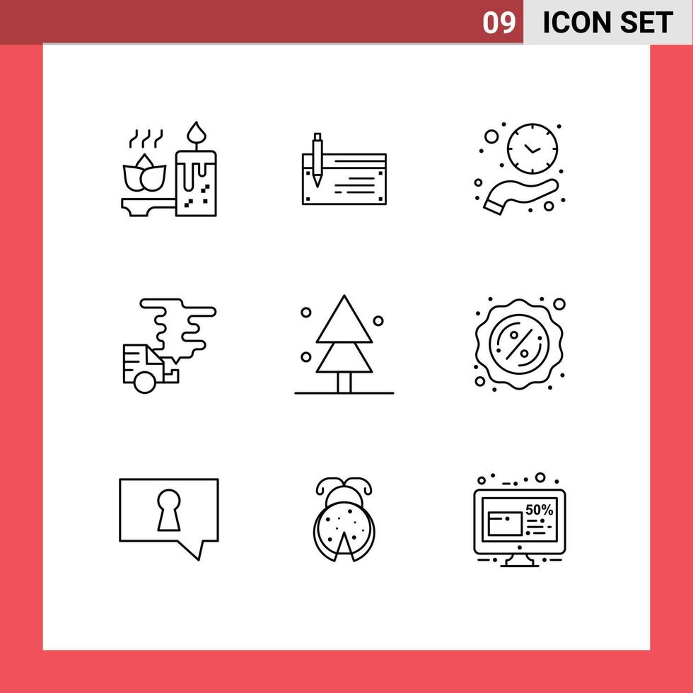 ensemble de 9 moderne ui Icônes symboles panneaux pour voiture enregistrer temps la finance temps main modifiable vecteur conception éléments