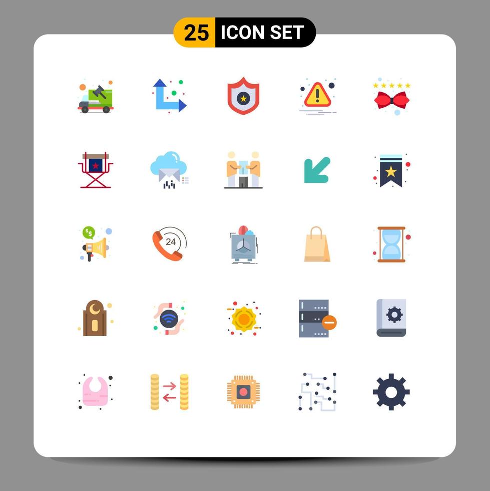 universel icône symboles groupe de 25 moderne plat couleurs de évaluation la gestion shérif contenu Erreur modifiable vecteur conception éléments