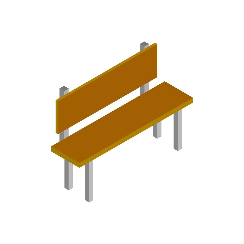 banc isométrique sur fond blanc vecteur