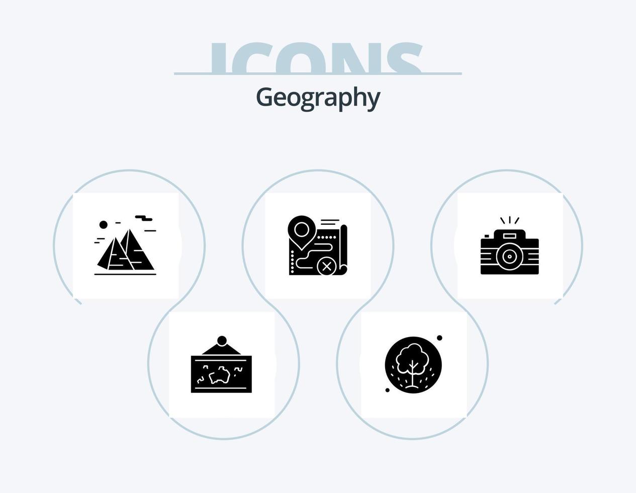 géo graphie glyphe icône pack 5 icône conception. cible. carte. été. Voyage. la nature vecteur