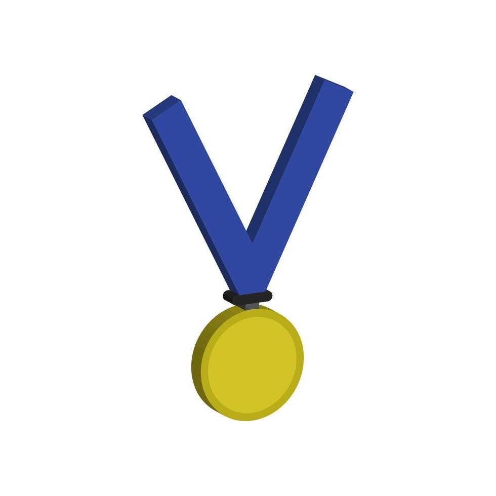 médaille isométrique sur fond blanc vecteur