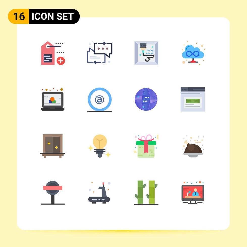 16 Créatif Icônes moderne panneaux et symboles de email écran impression portable Couleur modifiable pack de Créatif vecteur conception éléments