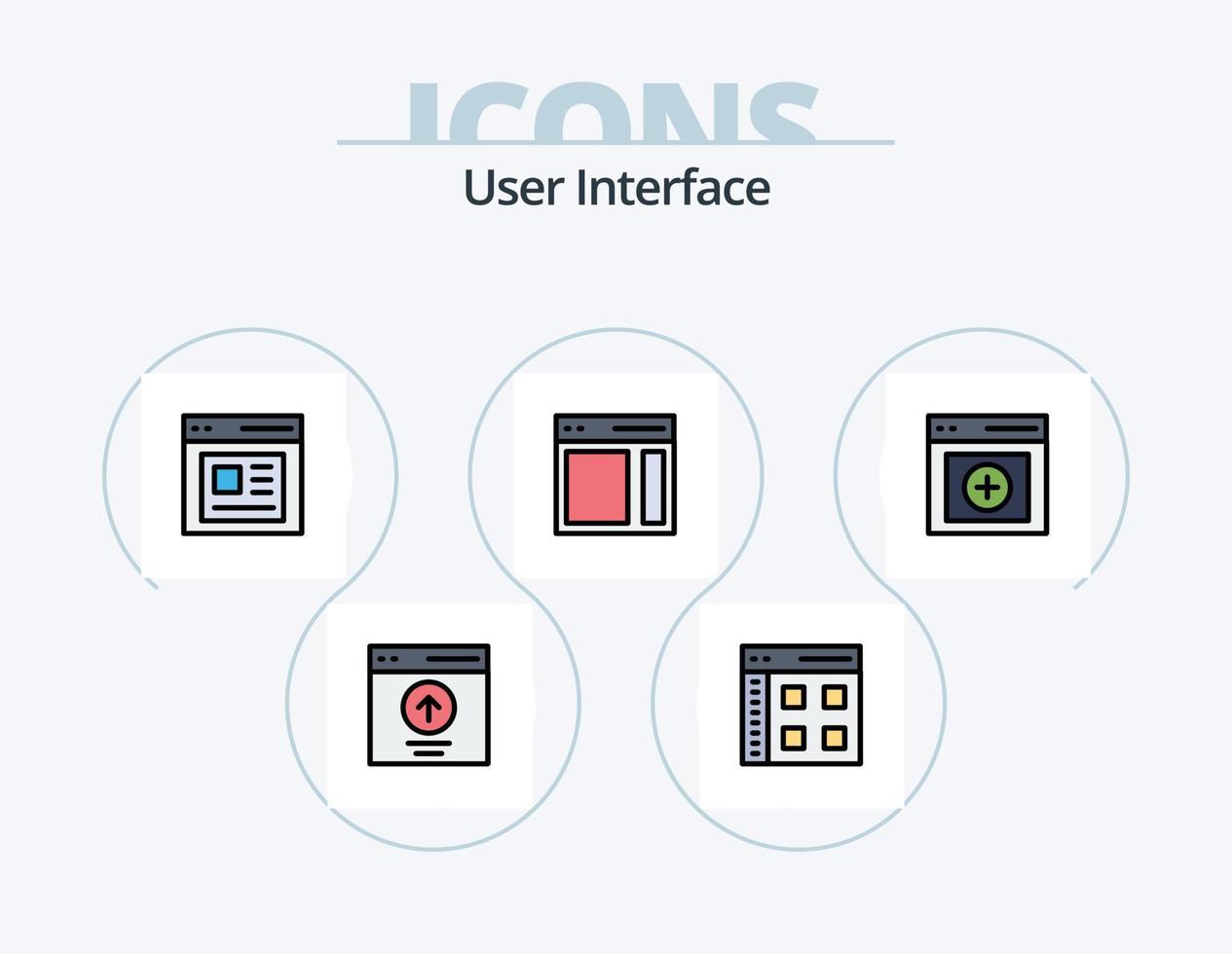 utilisateur interface ligne rempli icône pack 5 icône conception. message. communication. utilisateur. interface vecteur