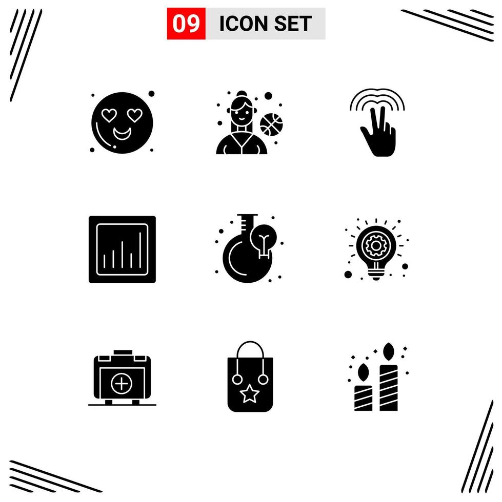 9 Créatif Icônes moderne panneaux et symboles de ampoule blub main ballon graphique modifiable vecteur conception éléments