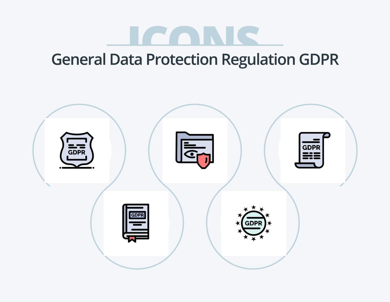 GDPR ligne rempli icône pack 5 icône conception. GDPR . sécurisé. protection . protection . Les données vecteur