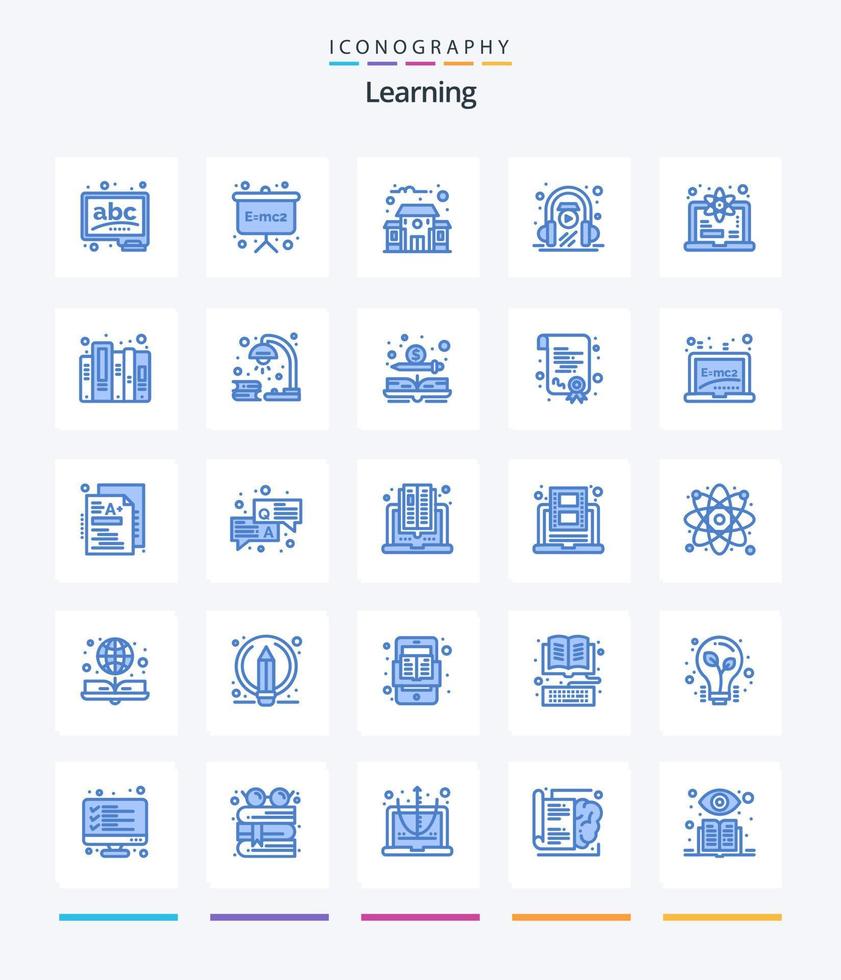 Créatif apprentissage 25 bleu icône pack tel comme science. degré. éducation bâtiment. ordinateur. apprentissage vecteur