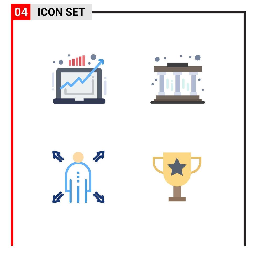 4 thématique vecteur plat Icônes et modifiable symboles de affaires homme marché piliers prix modifiable vecteur conception éléments
