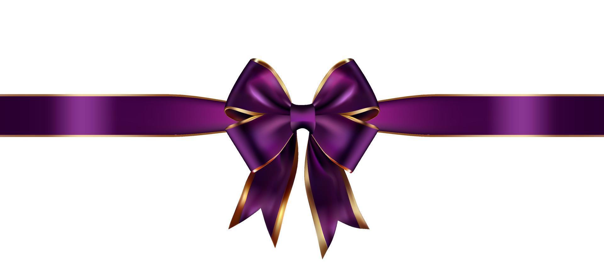 arc violet et doré avec ruban sur blanc vecteur