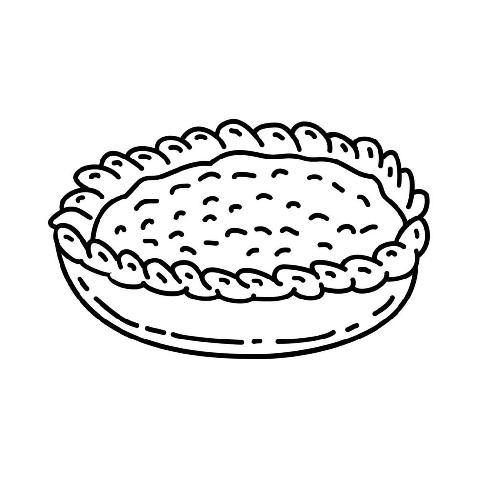 icône de tarte aux pommes. style d'icône dessiné à la main ou contour doodle vecteur