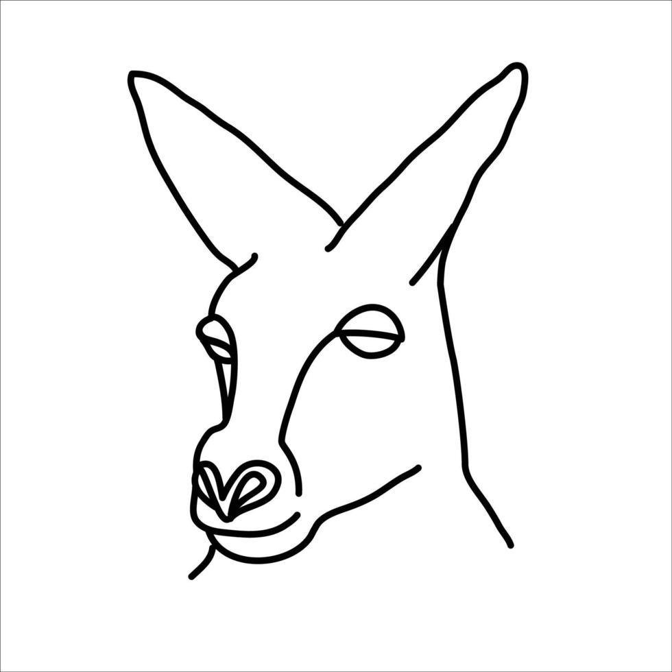 conception d'icône de kangourou animal. vecteur, clipart, illustration, style de conception d'icône de ligne. vecteur