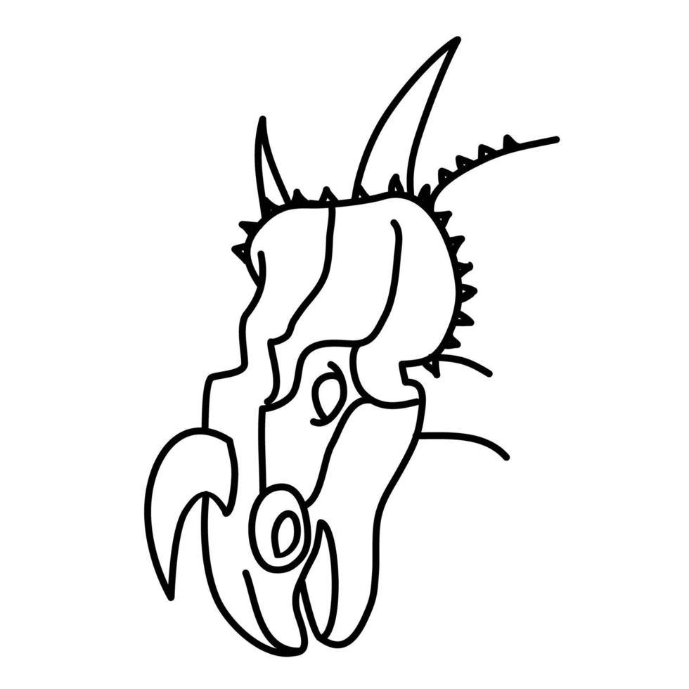 Icône d'Einiosaurus. style d'icône de contour dessiné à la main ou noir doodle vecteur