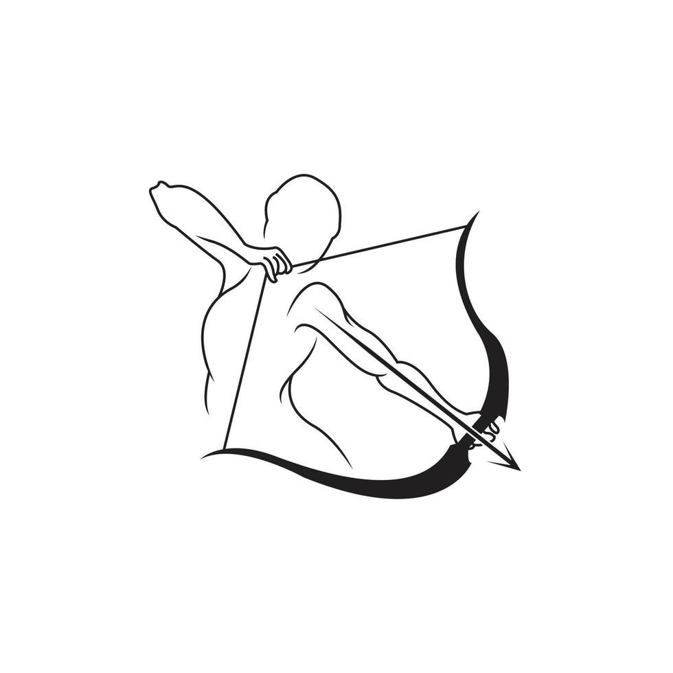 abstrait tir à l'arc logo. vecteur badge concept. archer avec sport arc et cible avec La Flèche. tir à l'arc compétition