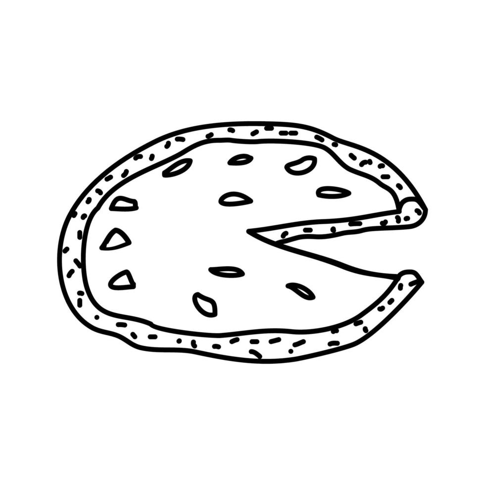 icône de pizza napoletana. style d'icône dessiné à la main ou contour doodle vecteur