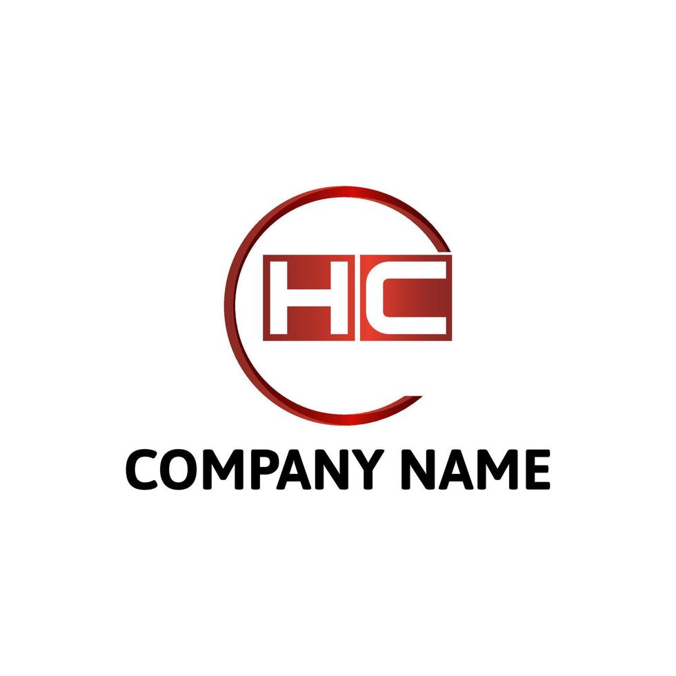 lettre initiale abstraite hc. modèle de conception de logo professionnel à la mode génial minimal. logo de lettre de vecteur avec la couleur rouge et noire.