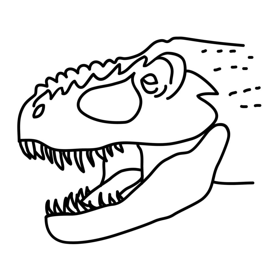 Icône de tyrannosaurus rex. style d'icône de contour dessiné à la main ou noir doodle vecteur