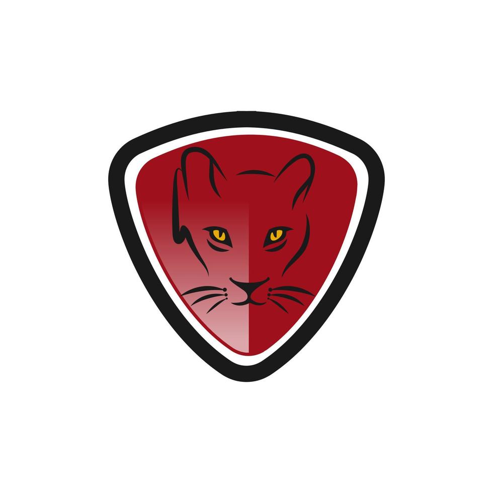 modèle de conception de logo de bouclier de tigre, logo de tête de lion, élément pour l'identité de marque, illustration vectorielle vecteur