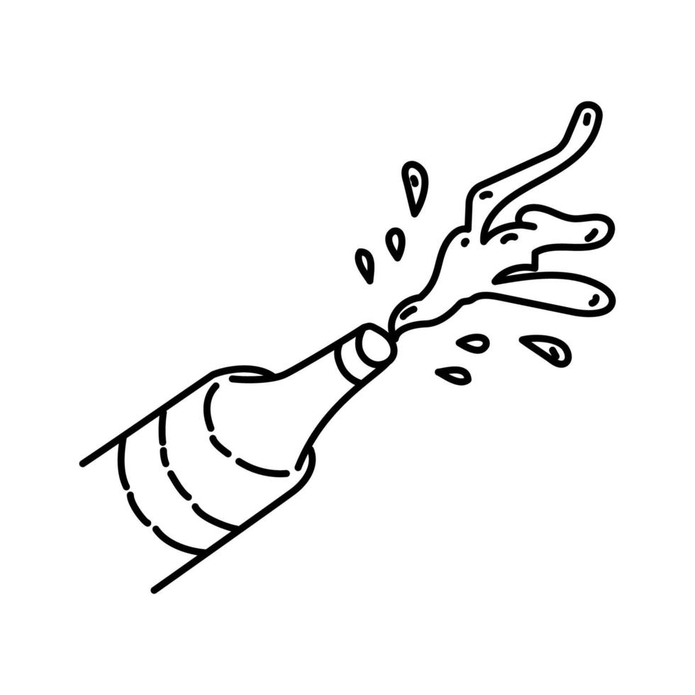 icône de champagne. style d'icône dessiné à la main ou contour doodle vecteur