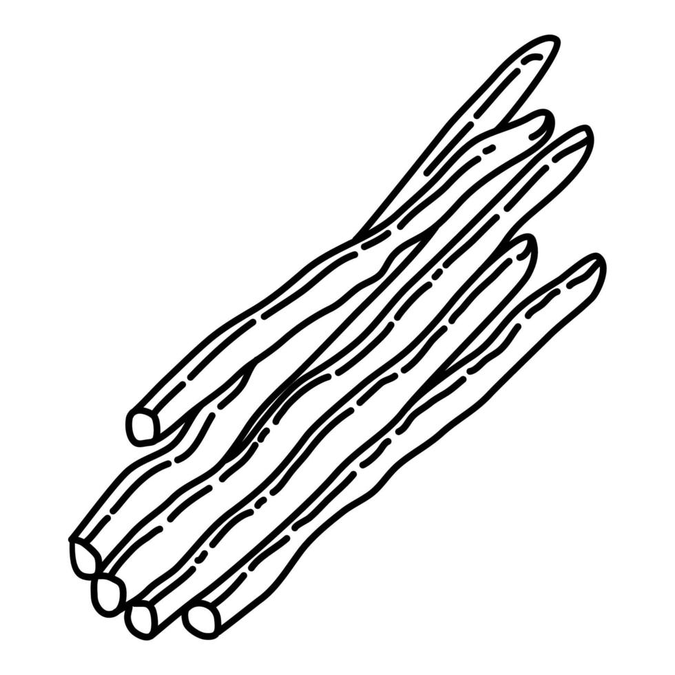 icône de baguettes. style d'icône dessiné à la main ou contour doodle vecteur