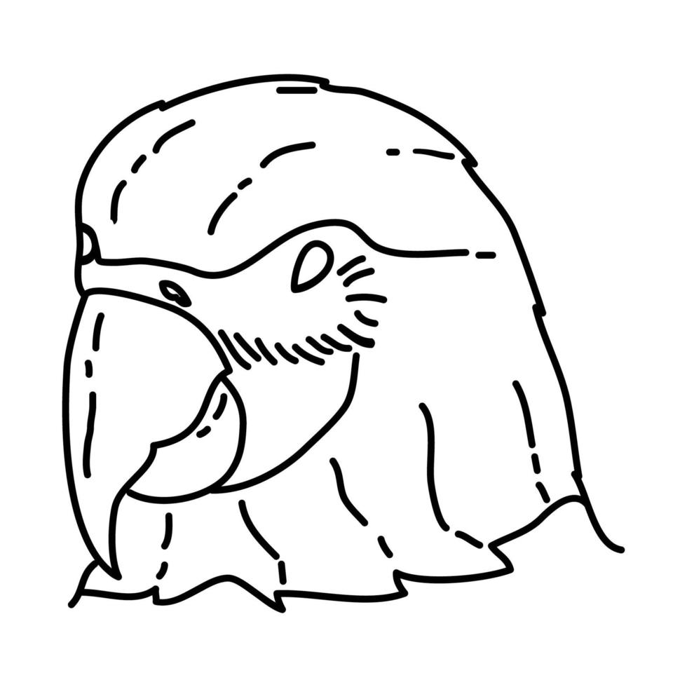 icône tropicale de perroquet. style d'icône dessiné à la main ou contour doodle vecteur
