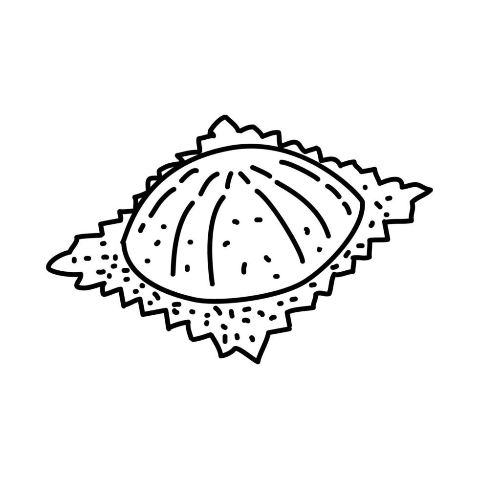 icône de raviolis. style d'icône dessiné à la main ou contour doodle vecteur