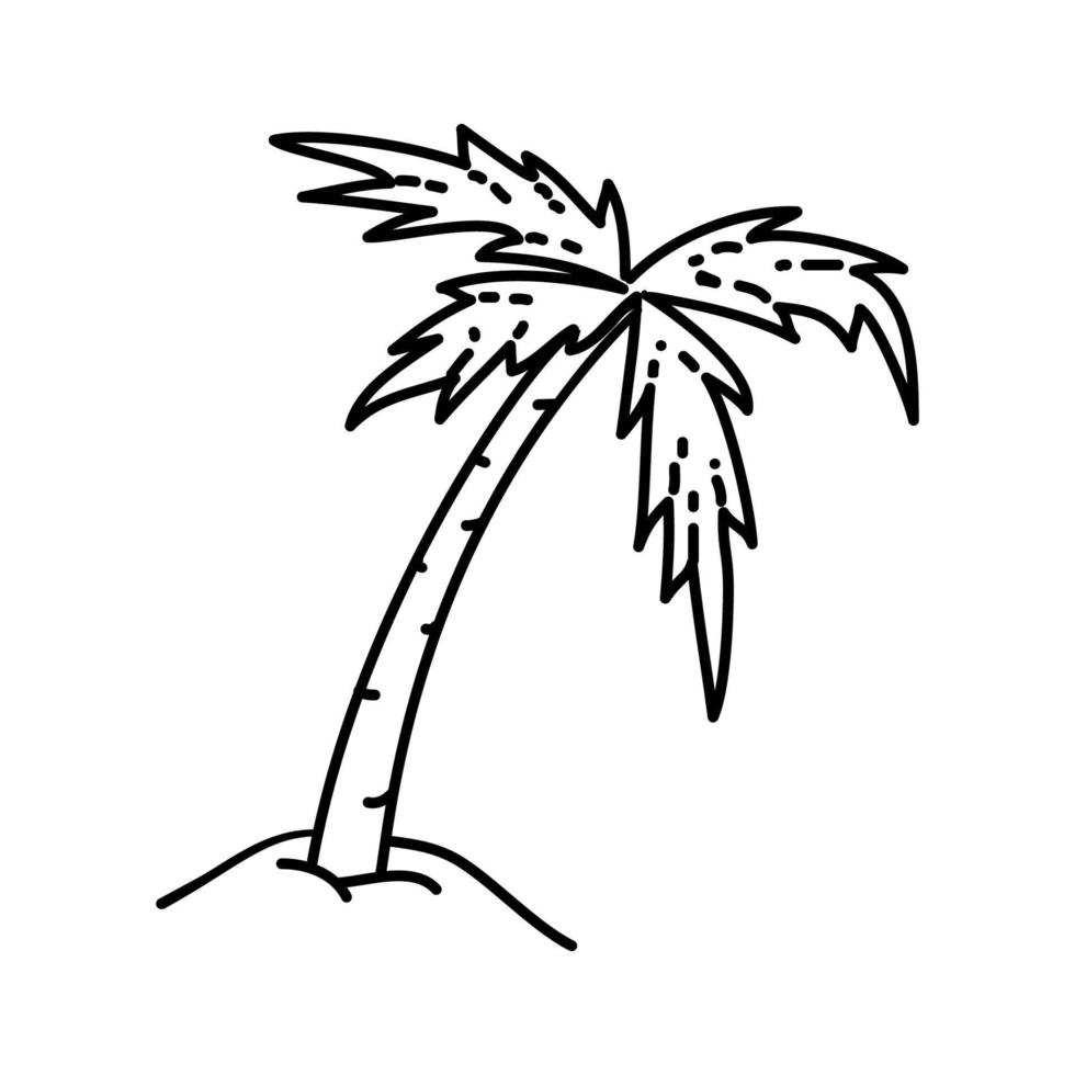 icône tropicale de palmier. style d'icône dessiné à la main ou contour doodle vecteur