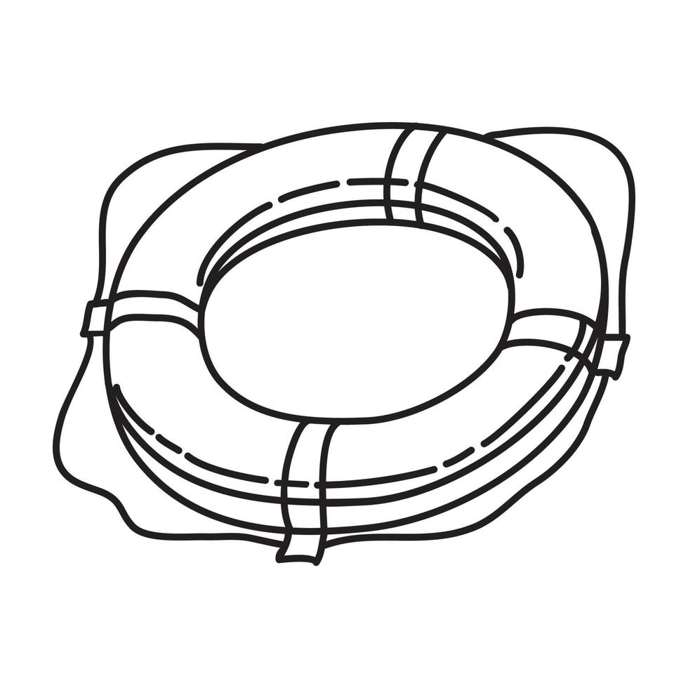 icône de bouée circulaire. style d'icône dessiné à la main ou contour doodle vecteur