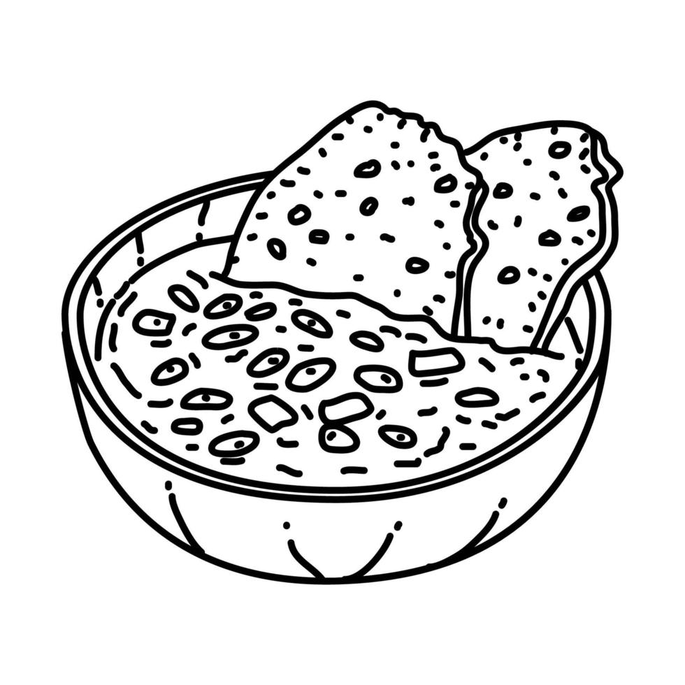 Icône de ribollita. style d'icône dessiné à la main ou contour doodle vecteur