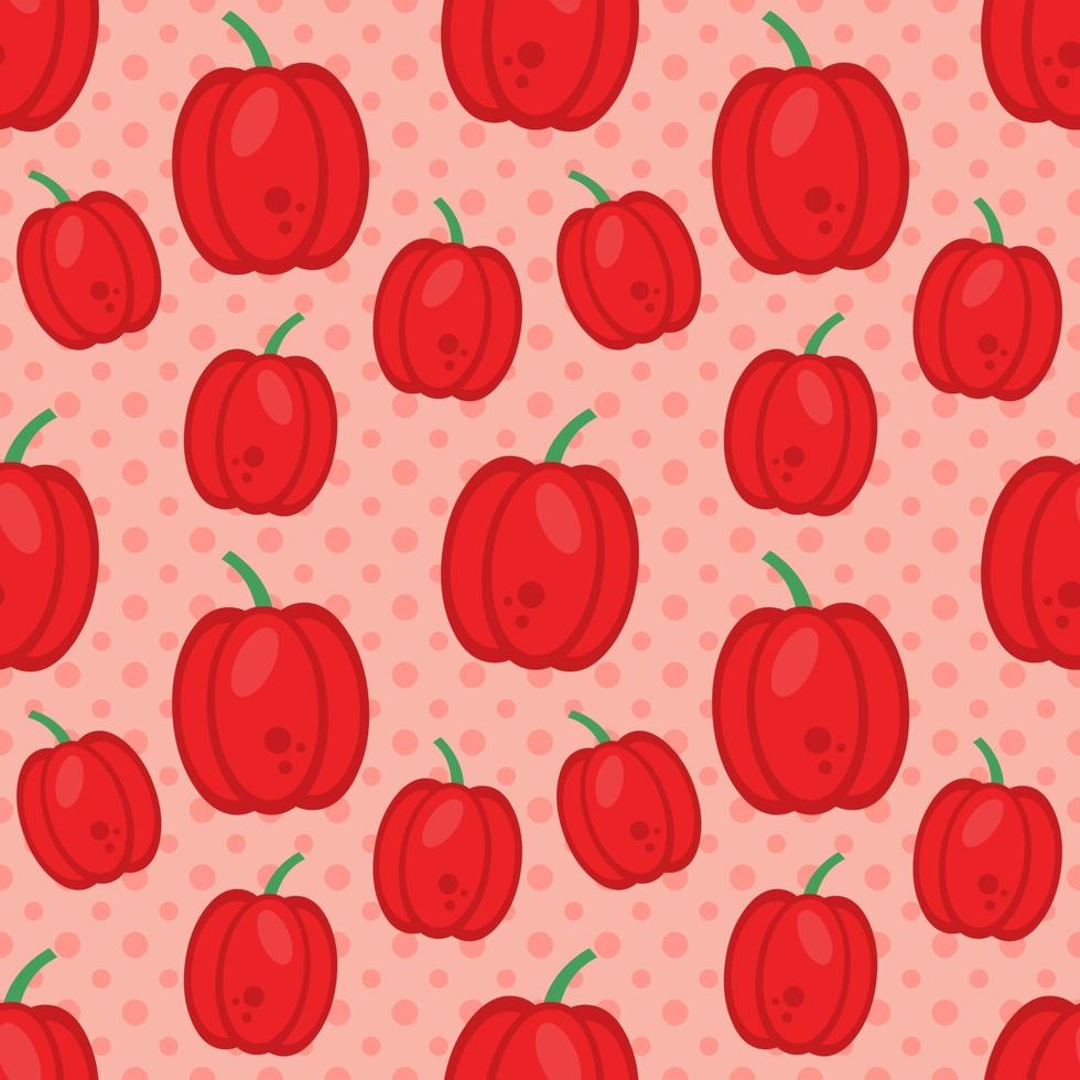 illustration vectorielle de poivron rouge modèle sans couture dans un style plat vecteur