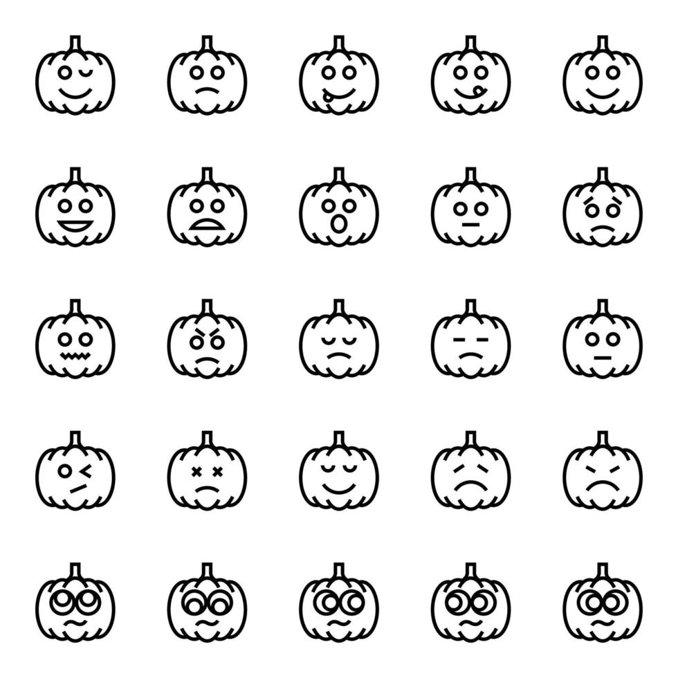 contour Icônes pour citrouille. vecteur