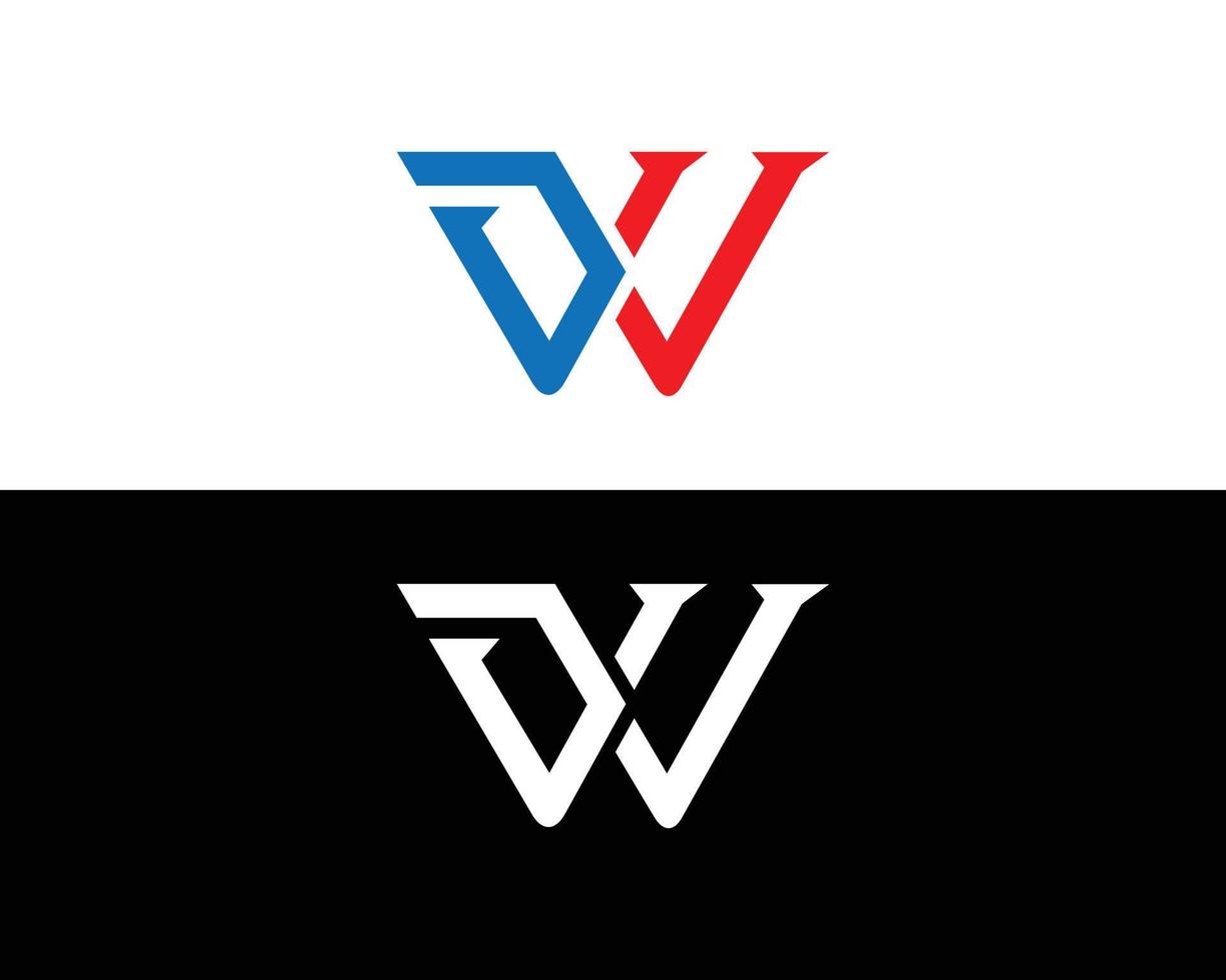 lettre dw logo conception concept illustration. vecteur