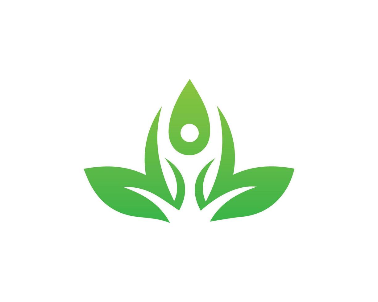 yoga logo et icône conception concept avec feuille vecteur modèle.