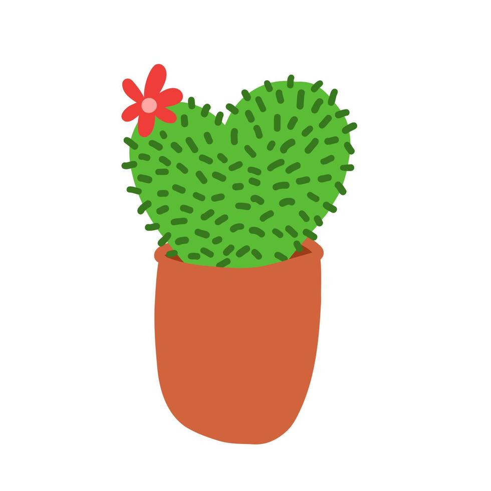 cactus de dessin animé. illustration vectorielle dans un style plat isolé sur fond blanc. vecteur