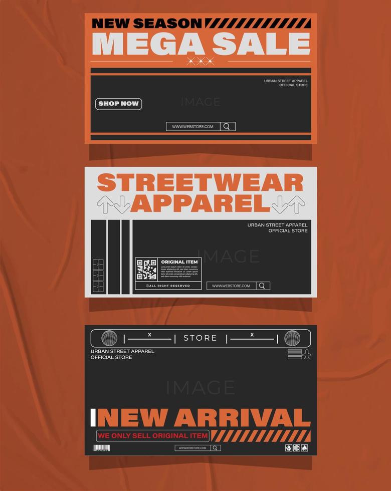 moderne Urbain futuriste vêtement de rue mode conception pour social médias bannière modèle, affiche et impression pour T-shirt. modifiable modèle paquet conception vecteur