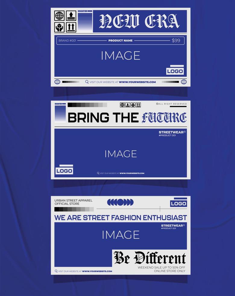 moderne Urbain futuriste vêtement de rue mode conception pour social médias bannière modèle, affiche et impression pour T-shirt. modifiable modèle paquet conception vecteur
