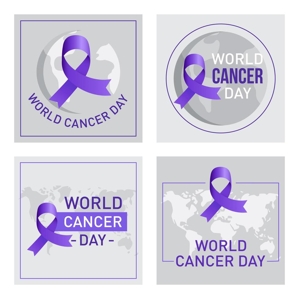 ensemble de la journée mondiale du cancer vecteur