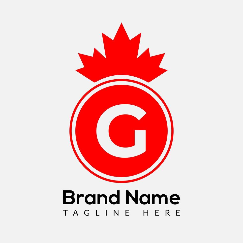 érable feuille sur lettre g logo conception modèle. canadien affaires logo, entreprise, et entreprise identité vecteur