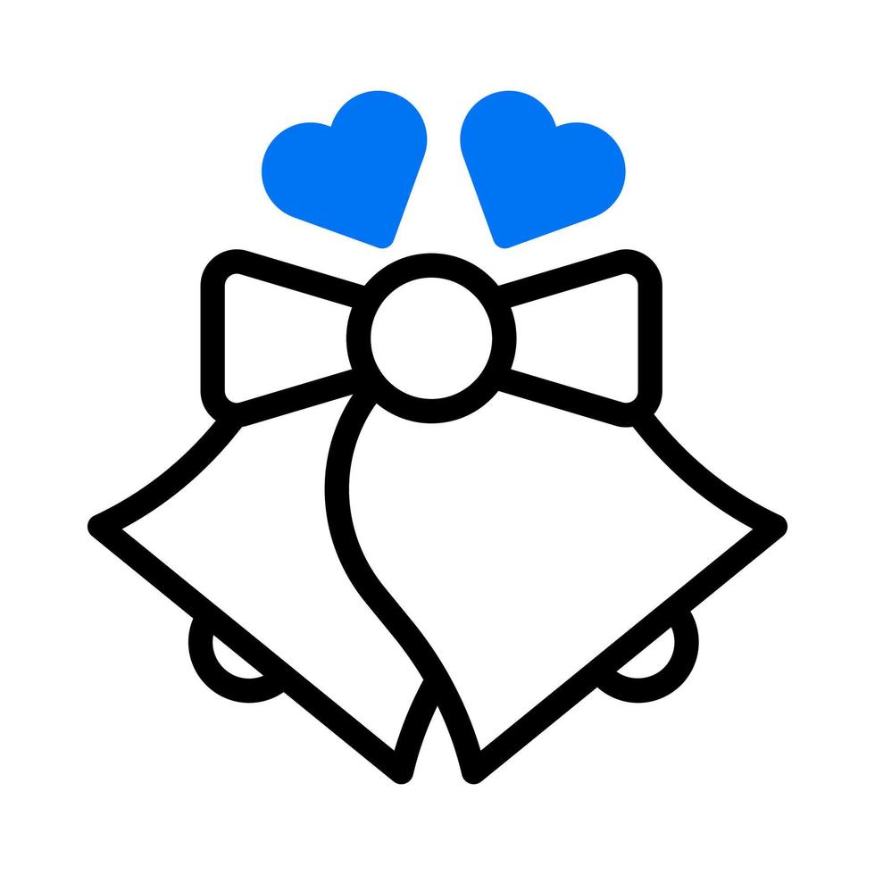 cloche icône bichromie bleu style Valentin illustration vecteur élément et symbole parfait.