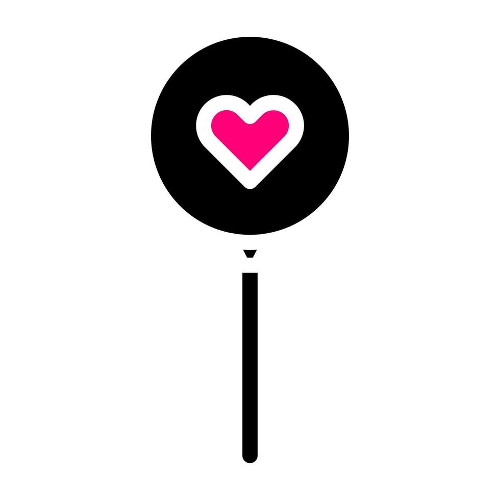 ballon icône solide noir rose style Valentin illustration vecteur élément et symbole parfait.