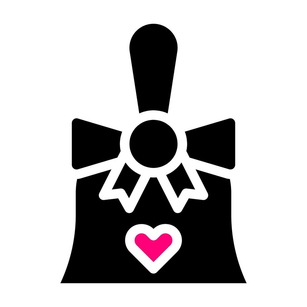 cloche icône solide noir rose style Valentin illustration vecteur élément et symbole parfait.