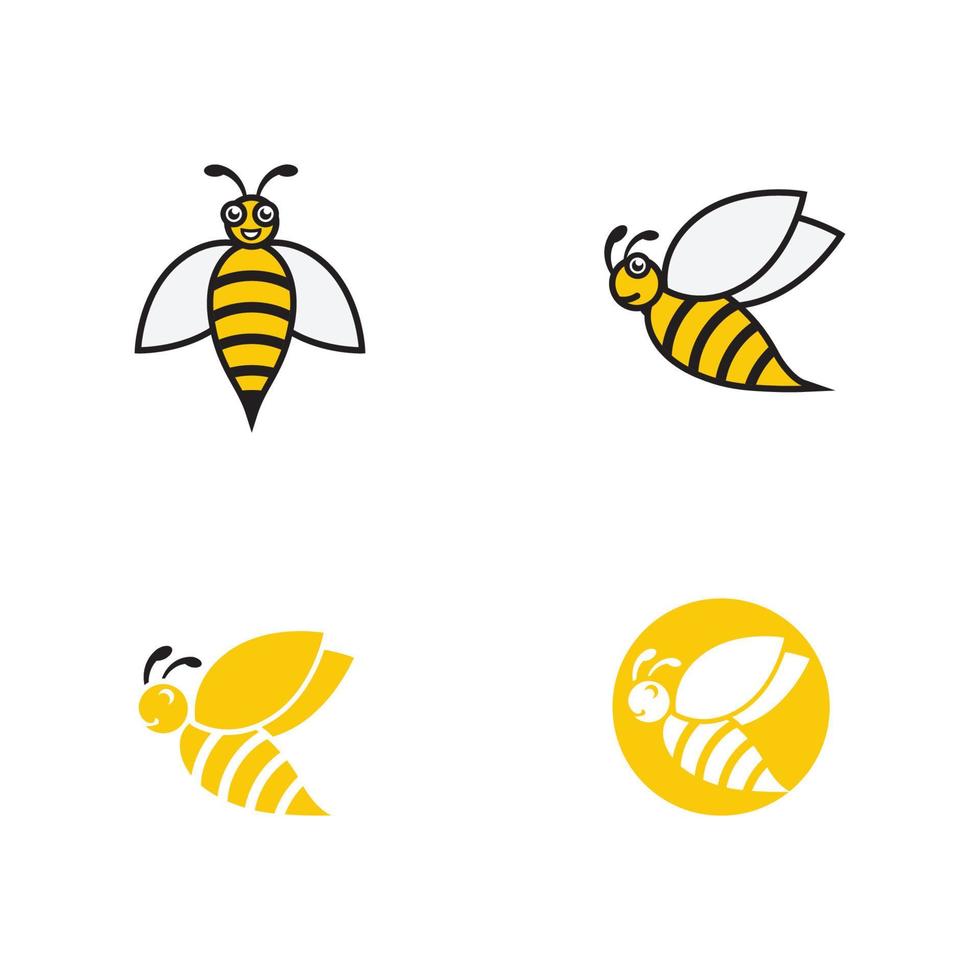 abeille logo modèle vecteur icône